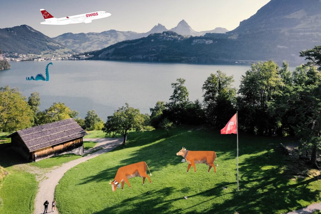 Animationsbild bei der Bewerbung Flugzeugtaufe 20 Jahre SWISS für den Airbus A220 Namens «Rütli»